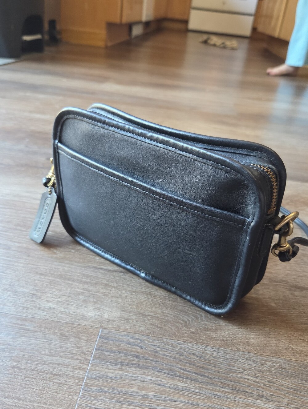 Vintage Coach Carnival Style 9925 Black Leather Bag Crossbody Purse w/Hang Tag - Picture 5 of 14